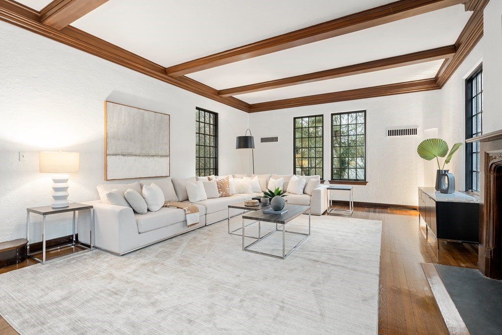 9 Penniman Road Brookline, MA 02445 - Photo 3 of 35 a living room with furniture and wooden floor