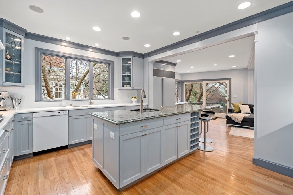 9 Penniman Road Brookline, MA 02445 - Photo 8 of 35 a large kitchen with lots of counter space and windows