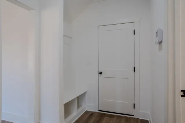 a view of a big room with wooden floor