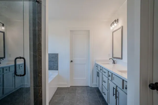 a bathroom with a shower