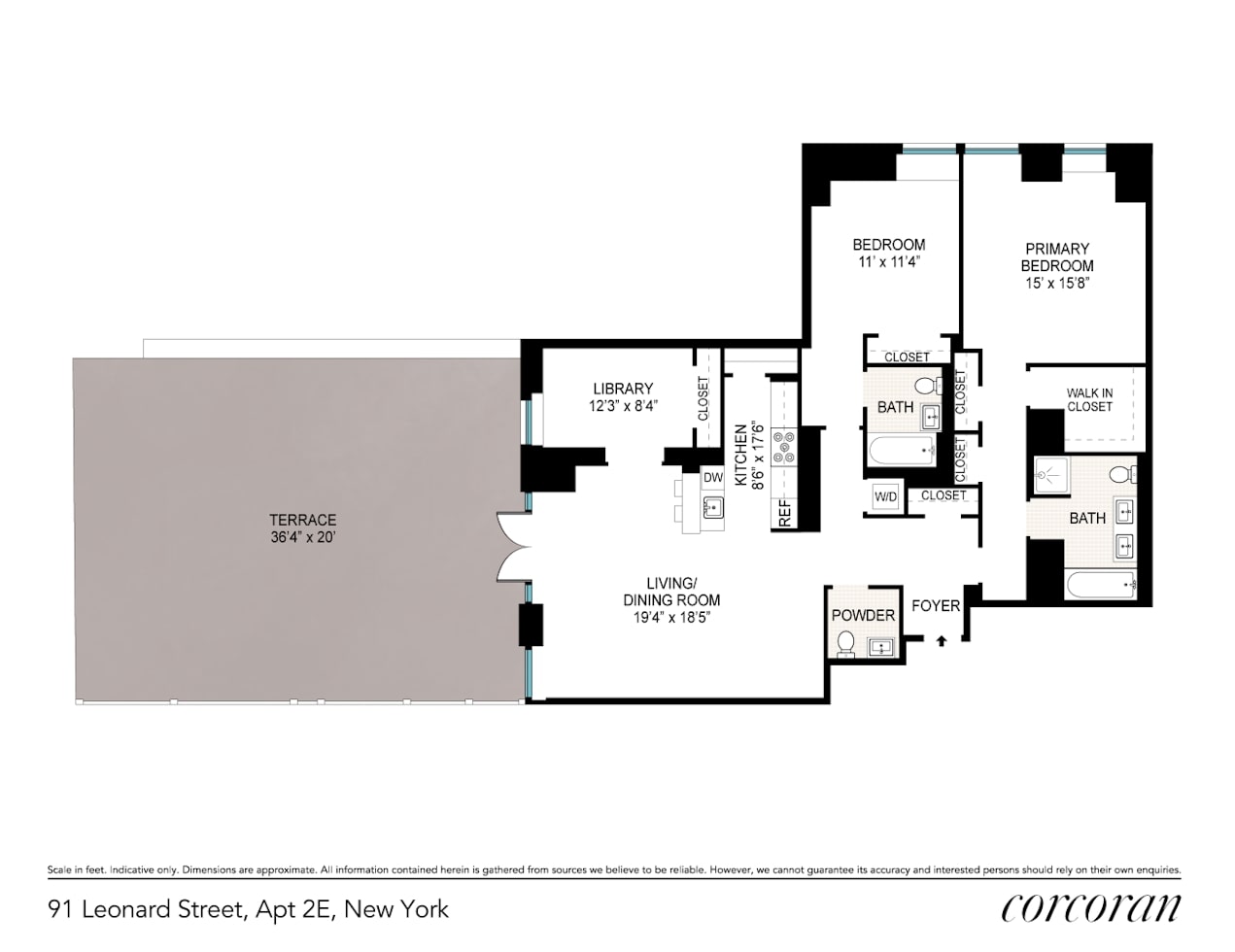 91 Leonard Street, Unit 2E Manhattan, NY 10013 - Photo 10 of 10 a picture of a floor plan