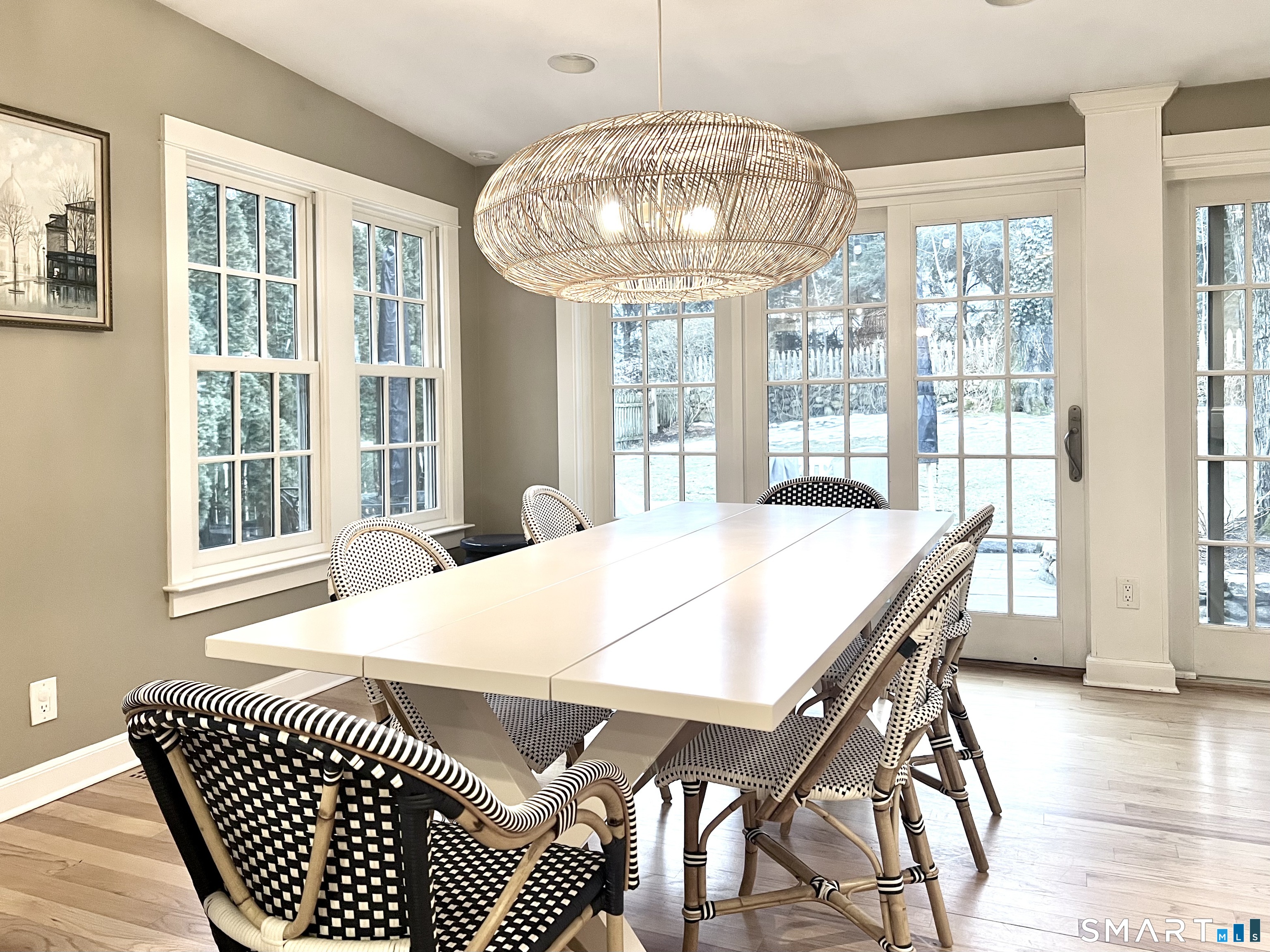 14 Laforge Road Darien, CT 06820 - Photo 6 of 35 a view of a dining room with furniture wooden floor and chandelier
