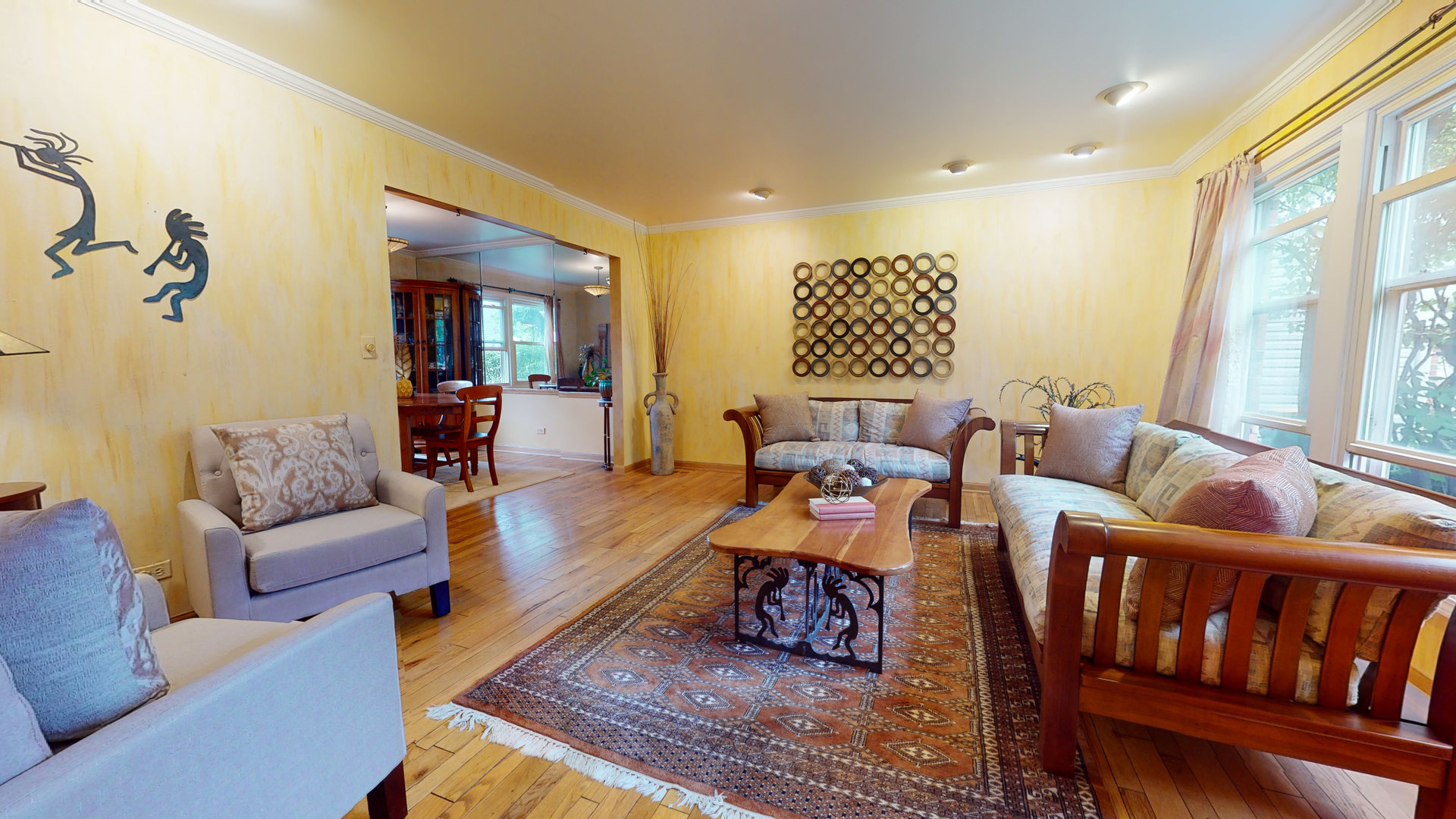 1245 Dayton Road Buffalo Grove, IL 60089 - Photo 2 of 16 a living room with furniture fireplace and a large window