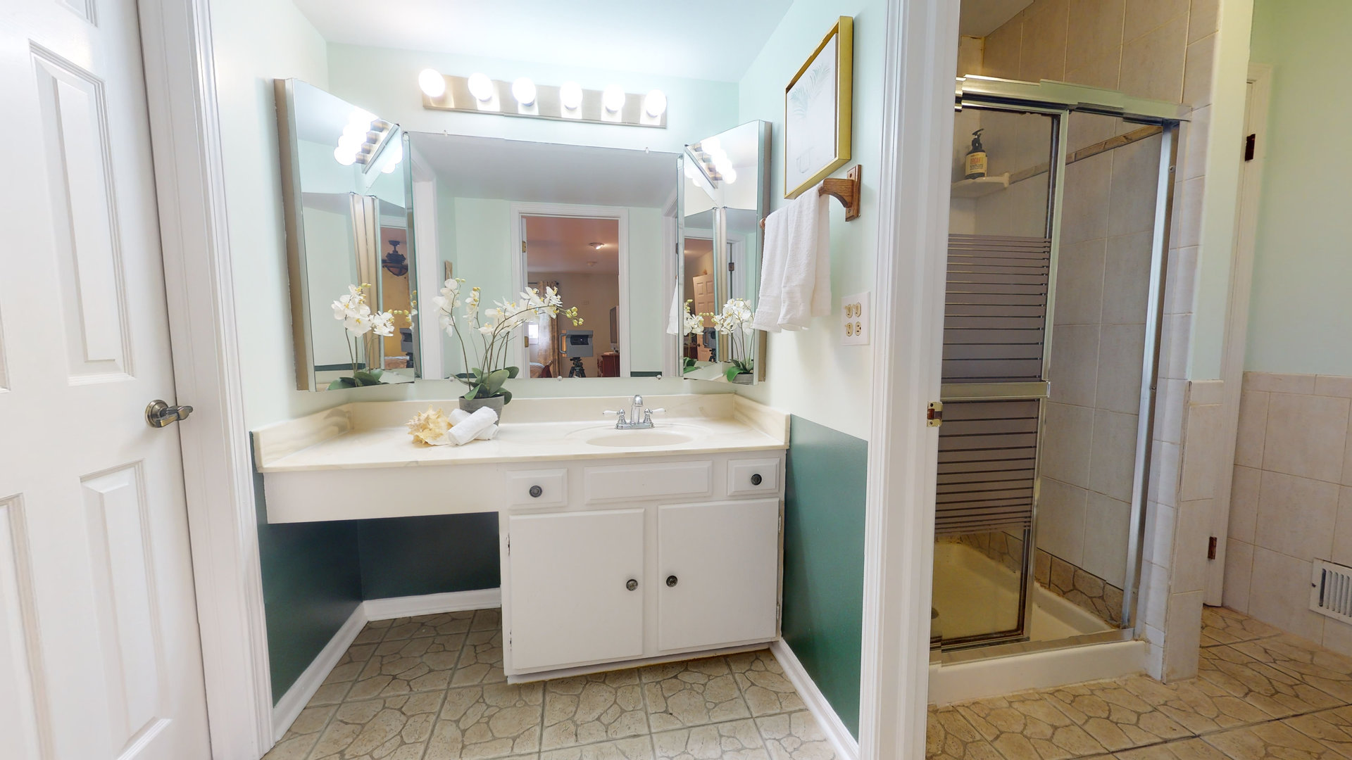 1245 Dayton Road Buffalo Grove, IL 60089 - Photo 8 of 16 a bathroom with a double vanity sink and a mirror