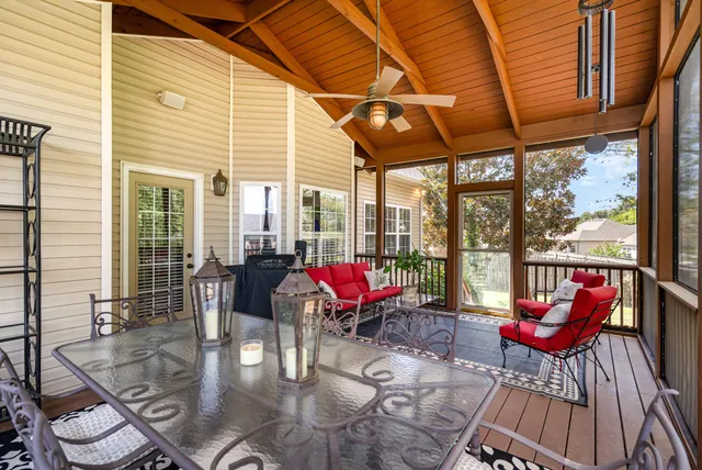 a outdoor space with furniture