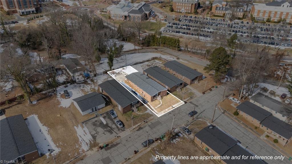 511 Saunders Place, Unit A & B High Point, NC 27260 - Photo 2 of 29 Overhead shot of the duplex showing the approximate property lines.