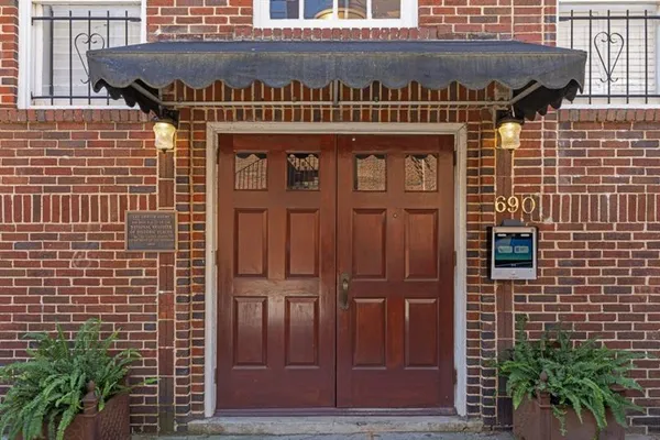 a view of a black gate