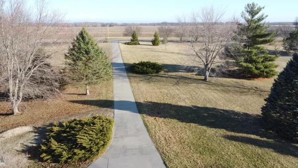 a view of a lake in middle of the town