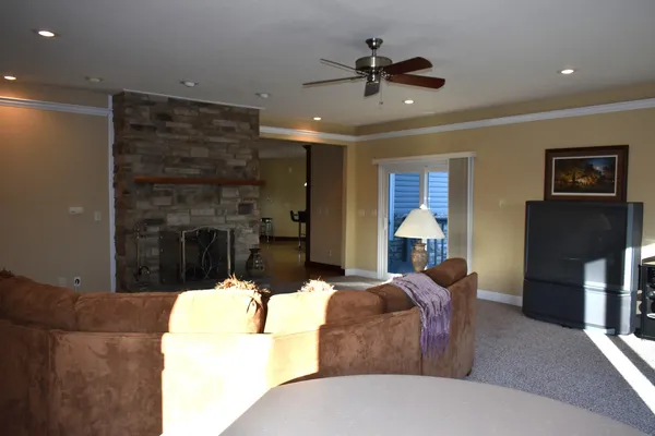 a backyard of a house with lots of trees