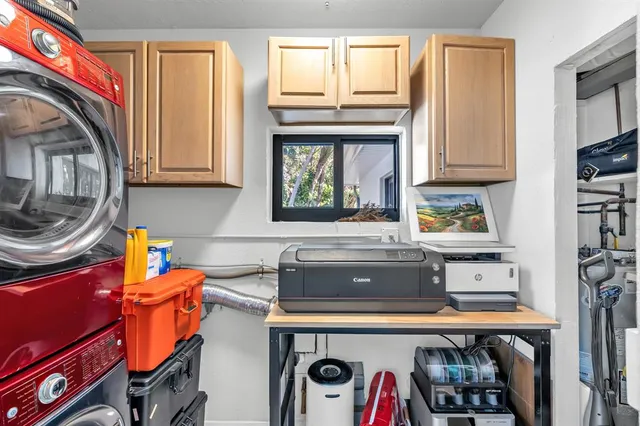 a view of a swimming pool with an outdoor space and sitting area