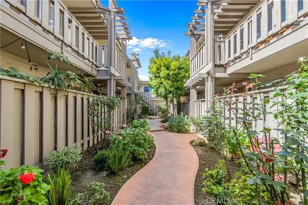 a view of a pathway with a building