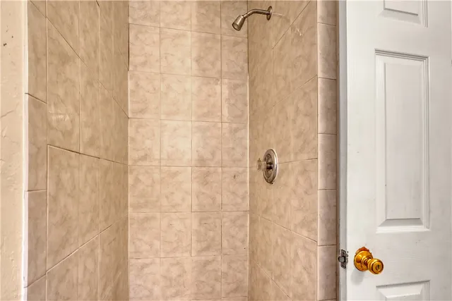 a bathroom with a shower