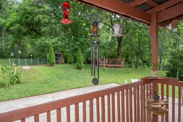 a view of a backyard with a garden