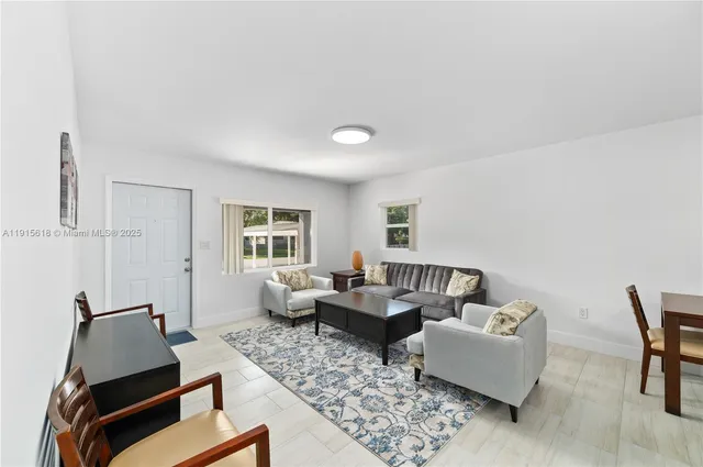 a living room with furniture