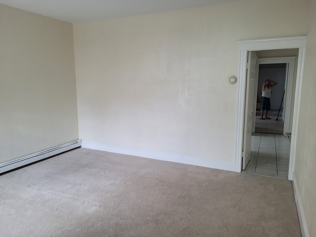an empty room with closet