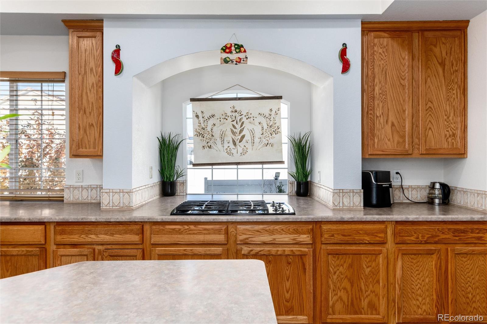 5293 Malaya Street Denver, CO 80249 - Photo 18 of 44 a kitchen with stainless steel appliances granite countertop a sink stove and cabinets