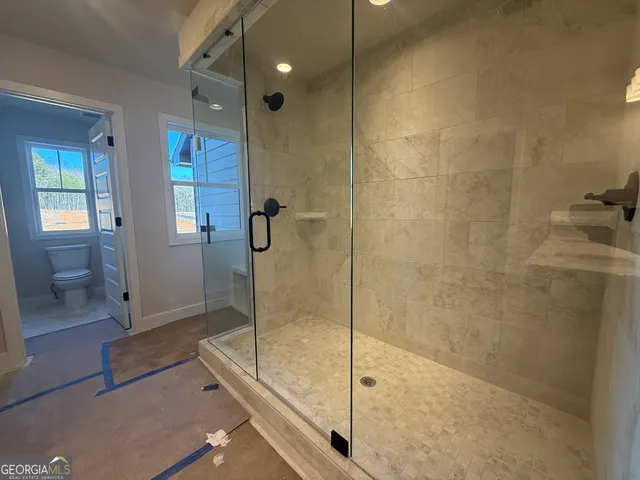 a bathroom with a toilet