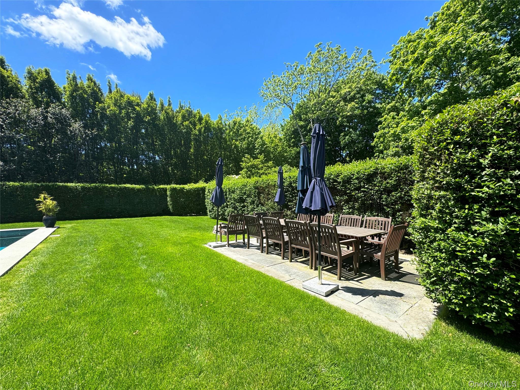 198 South Country Road Remsenburg, NY 11960 - Photo 47 of 49 a view of a table and chairs in the garden