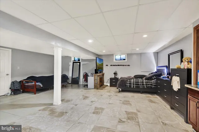 a living room with furniture