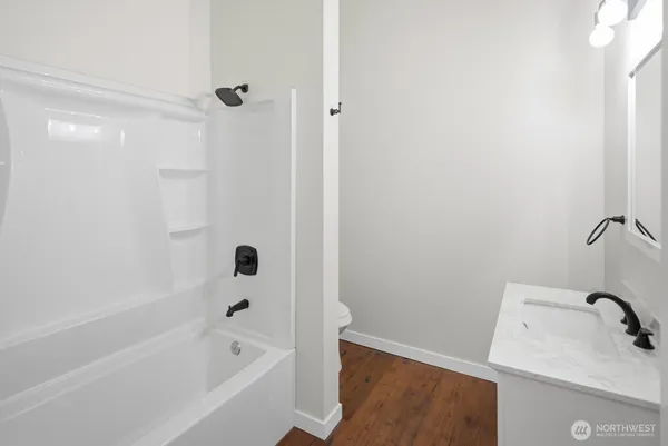 a bathroom with a bathtub