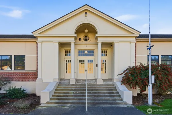 a front view of a house with entryway