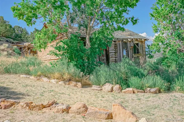 a backyard of a house with a yard and garage