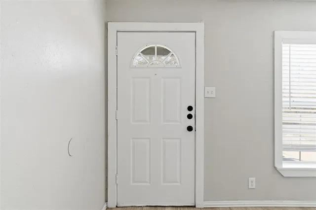 a front view of a door