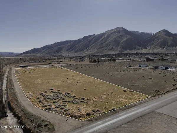 a view of a wooden floor with a mountain in the background
