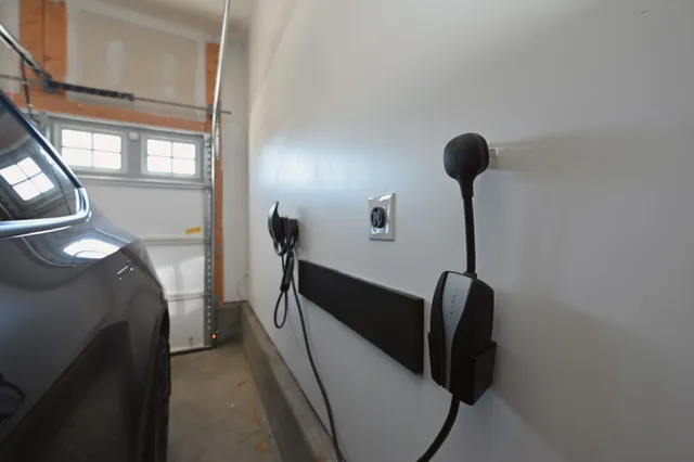 a view of a hallway with windows