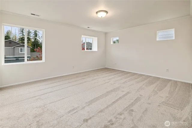 a view of small space with racks on the wall