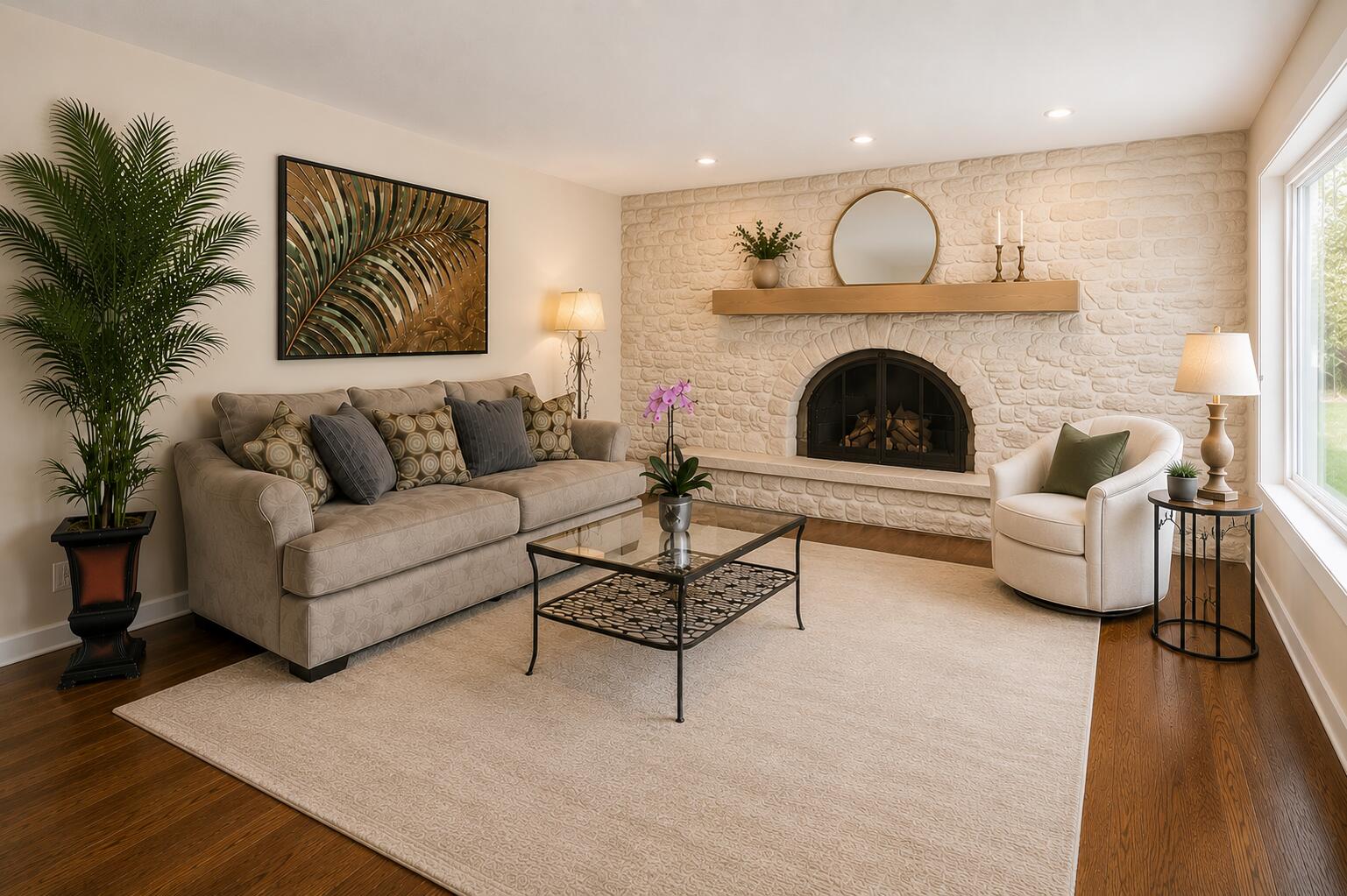 9439 North Broadmoor Road Bayside, WI 53217 - Photo 15 of 36 Fireplace in Family room AI image