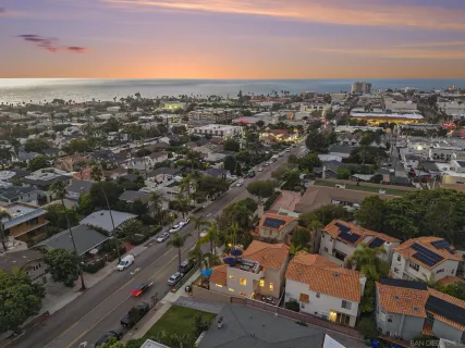 an aerial view of a city with lots of residential buildings