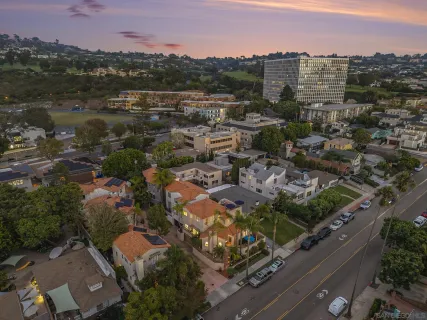 an aerial view of a city