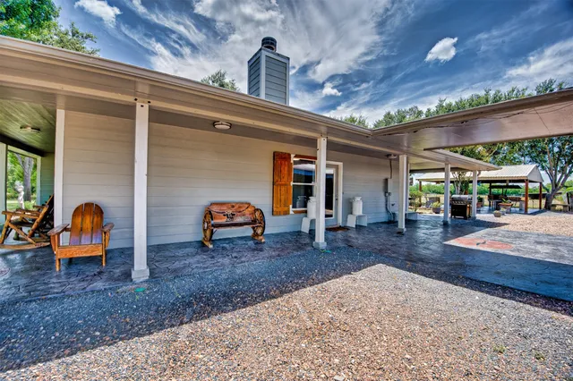 a view of outdoor space with seating area