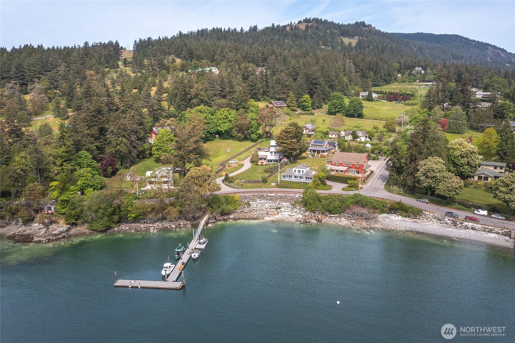 942 Deer Harbor Road Orcas Island, WA 98245 - Photo 39 of 40 an aerial view of residential houses with outdoor space and river