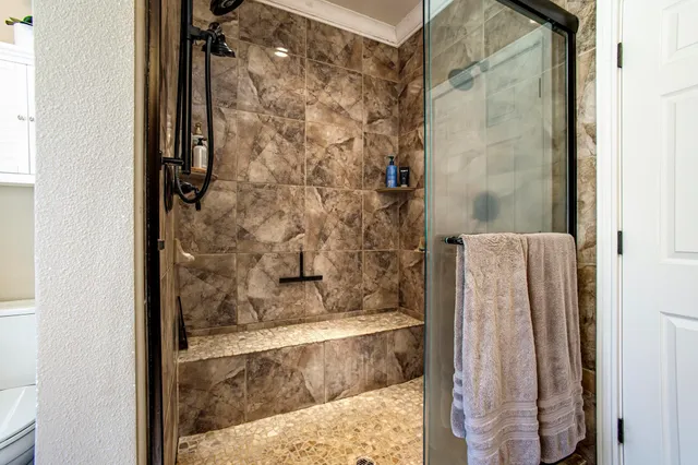 a bathroom with a shower