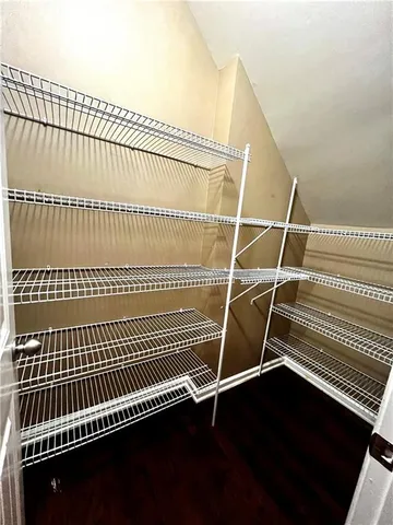 a view of a black and white wall