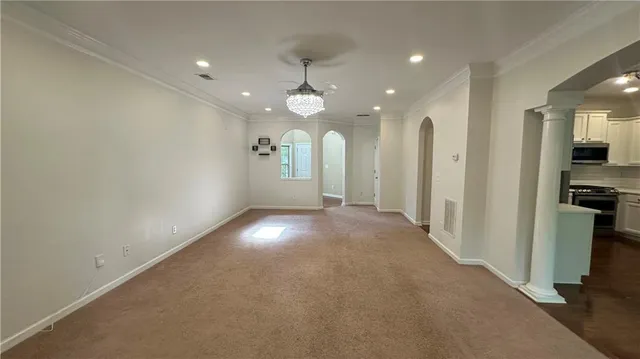 an entryway in a hall with an entryway