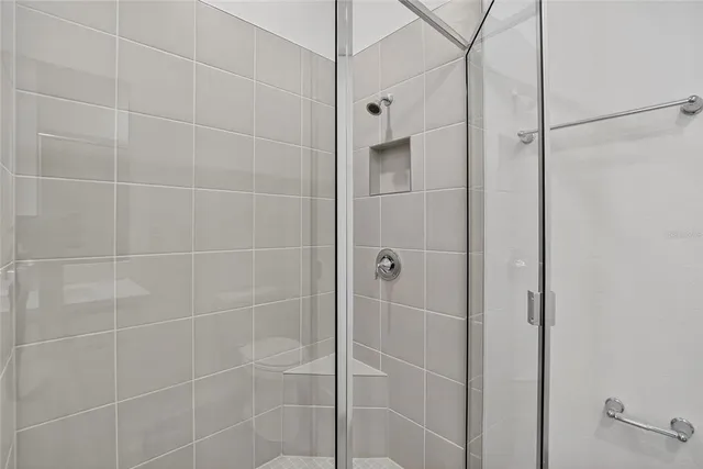 a close view of a bathtub in bathroom