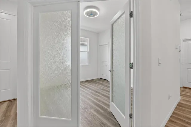 a view of a garage with furniture