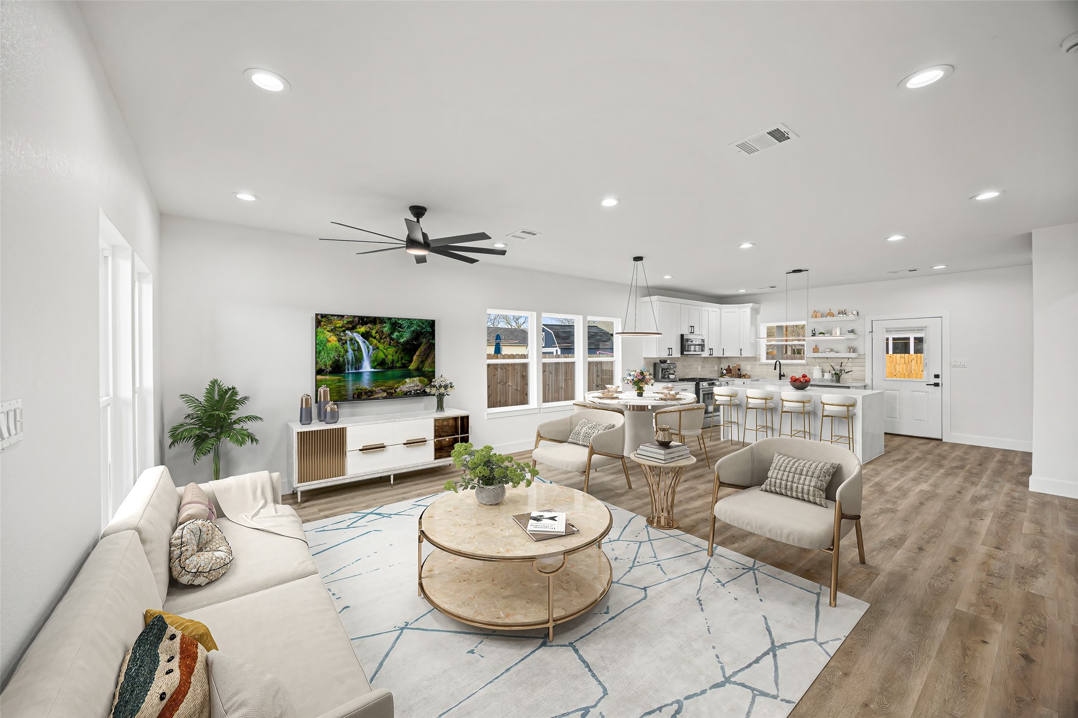 1807 Waco Street Dayton, TX 77535 - Photo 26 of 26 Virtual staging layout demonstrating furniture placement and showcasing the functionality of the open floor plan.
