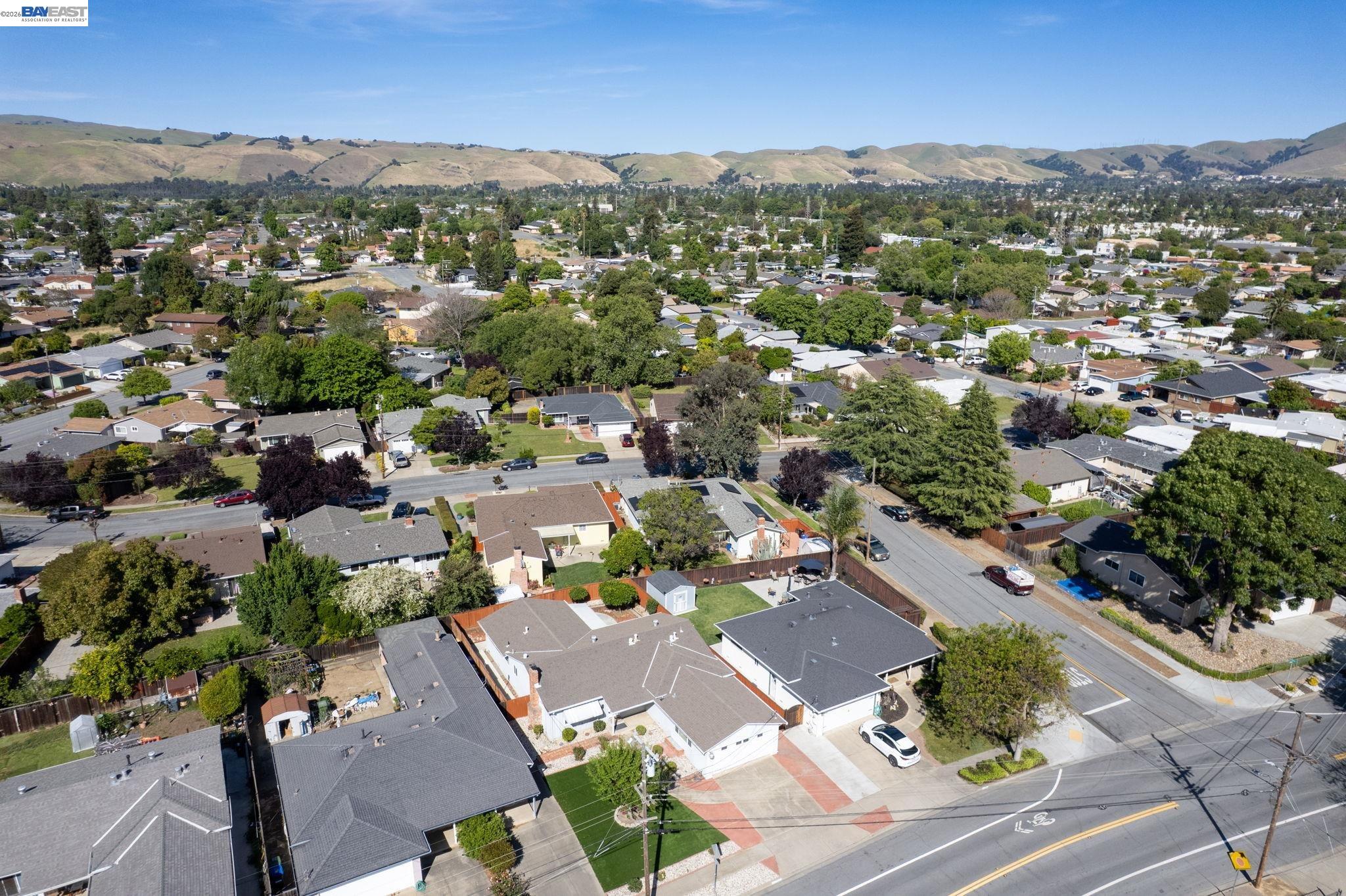 40272 Davis Street Fremont, CA 94538 - Photo 42 of 46 an aerial view of residential houses with outdoor space