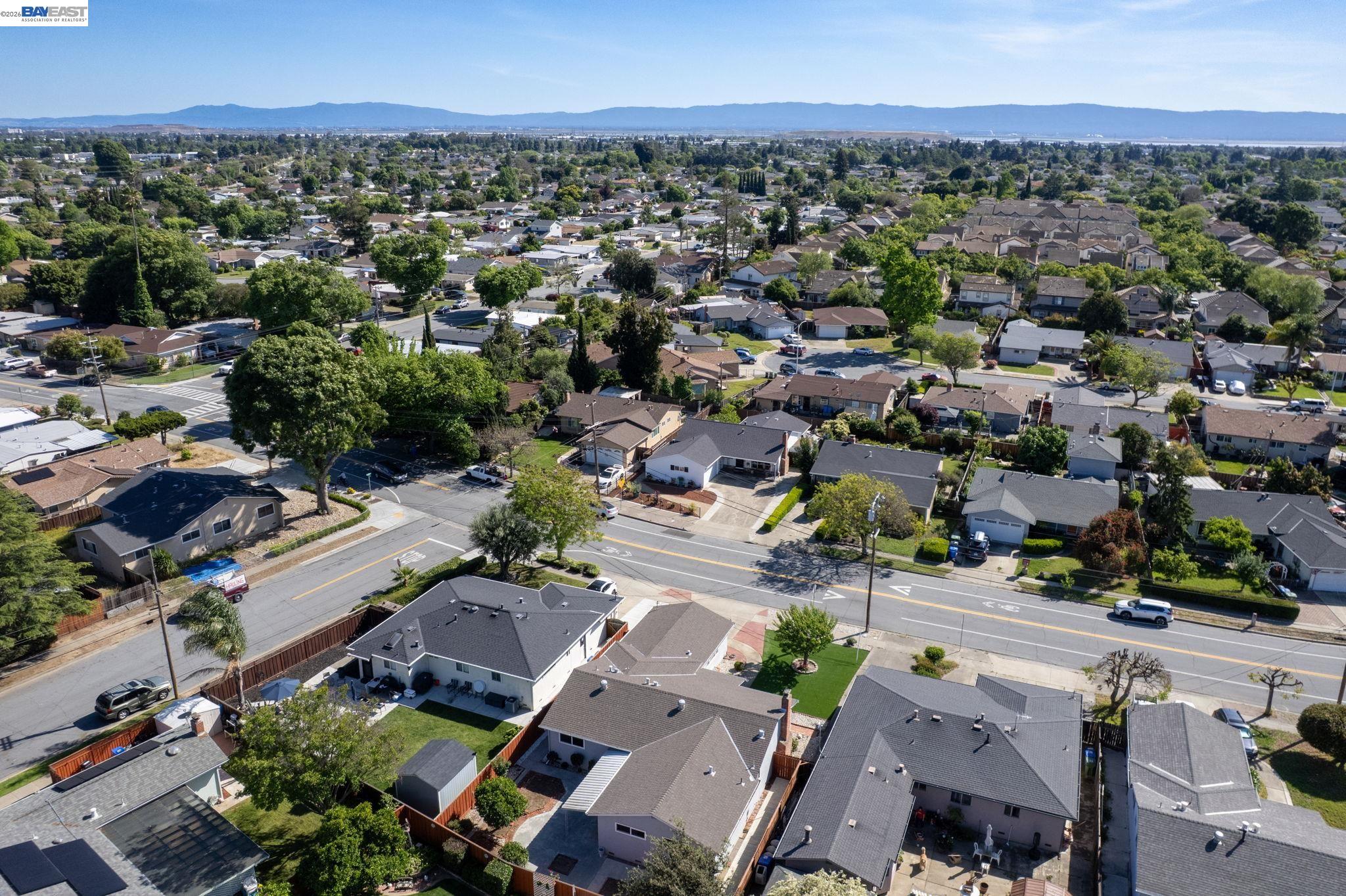 40272 Davis Street Fremont, CA 94538 - Photo 45 of 46 an aerial view of a city with lots of residential buildings