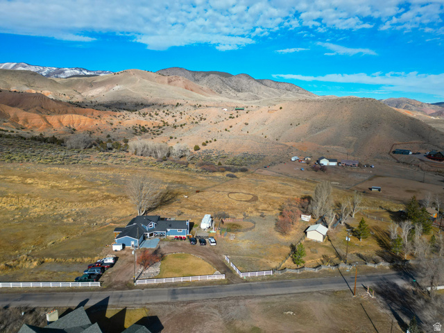656 South Bullion Canyon Road Marysvale, UT 84750 - Photo 41 of 57 Aerial overview of property's location with a mountain backdrop and rural landscape