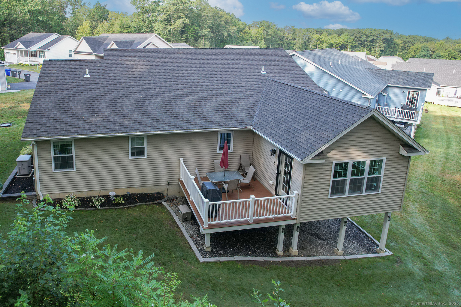 29 Hannah Way Harwinton, CT 06791 - Photo 34 of 34 an aerial view of a house with a garden