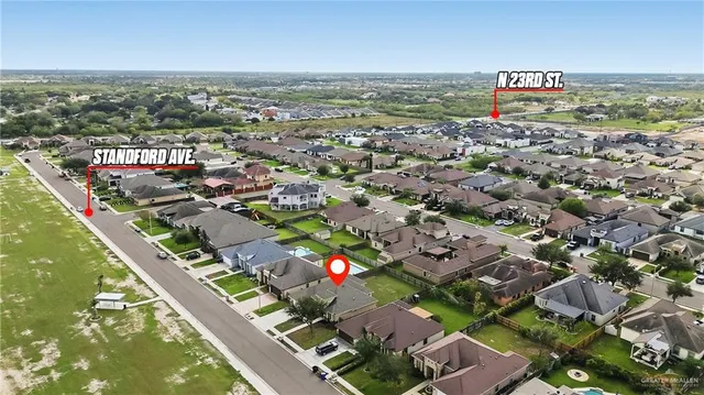 an aerial view of a city