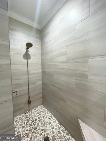 a bathroom with a shower