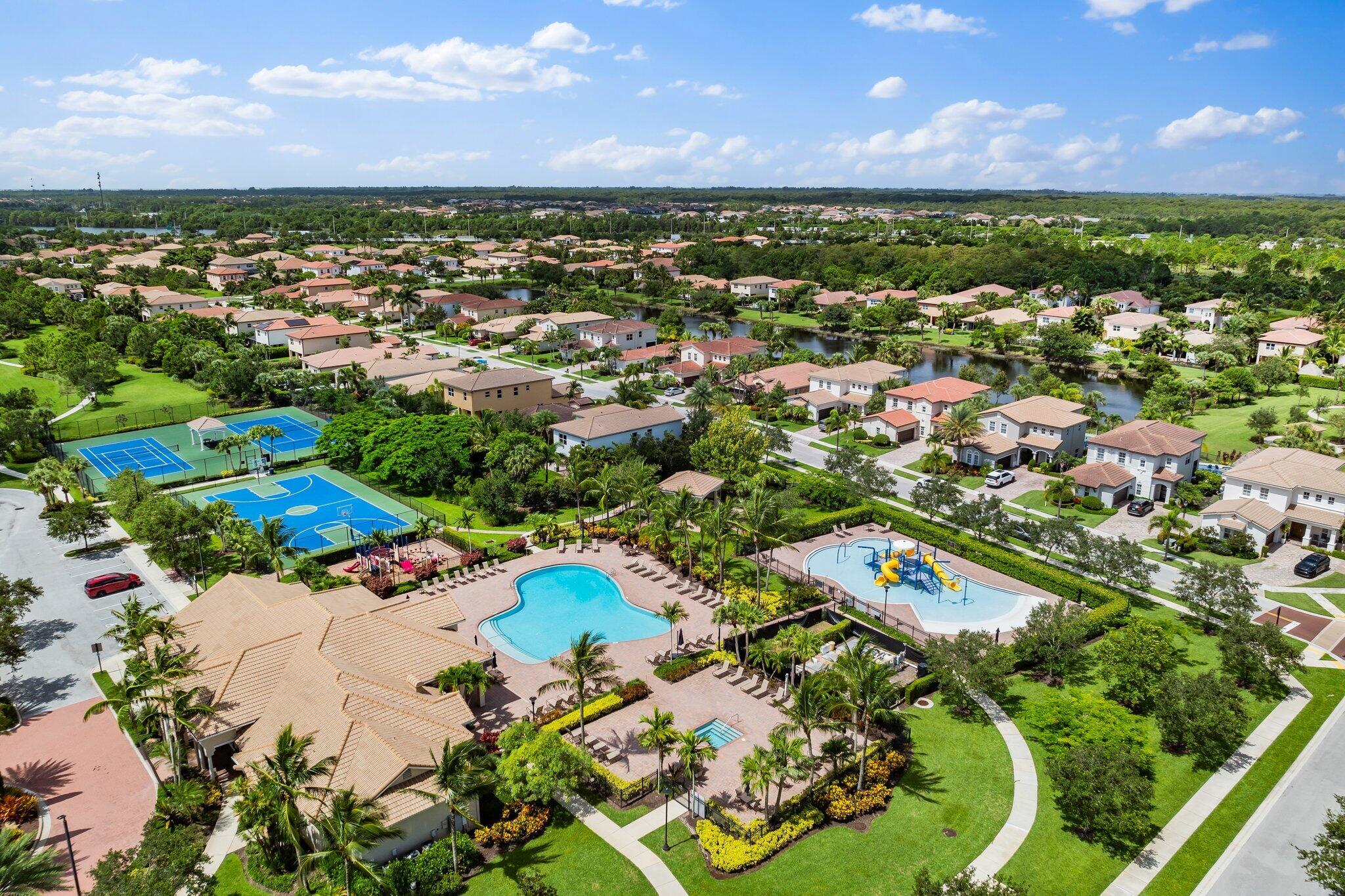 266 Rudder Cay Way Jupiter, FL 33458 - Photo 71 of 79 an aerial view of residential houses with outdoor space