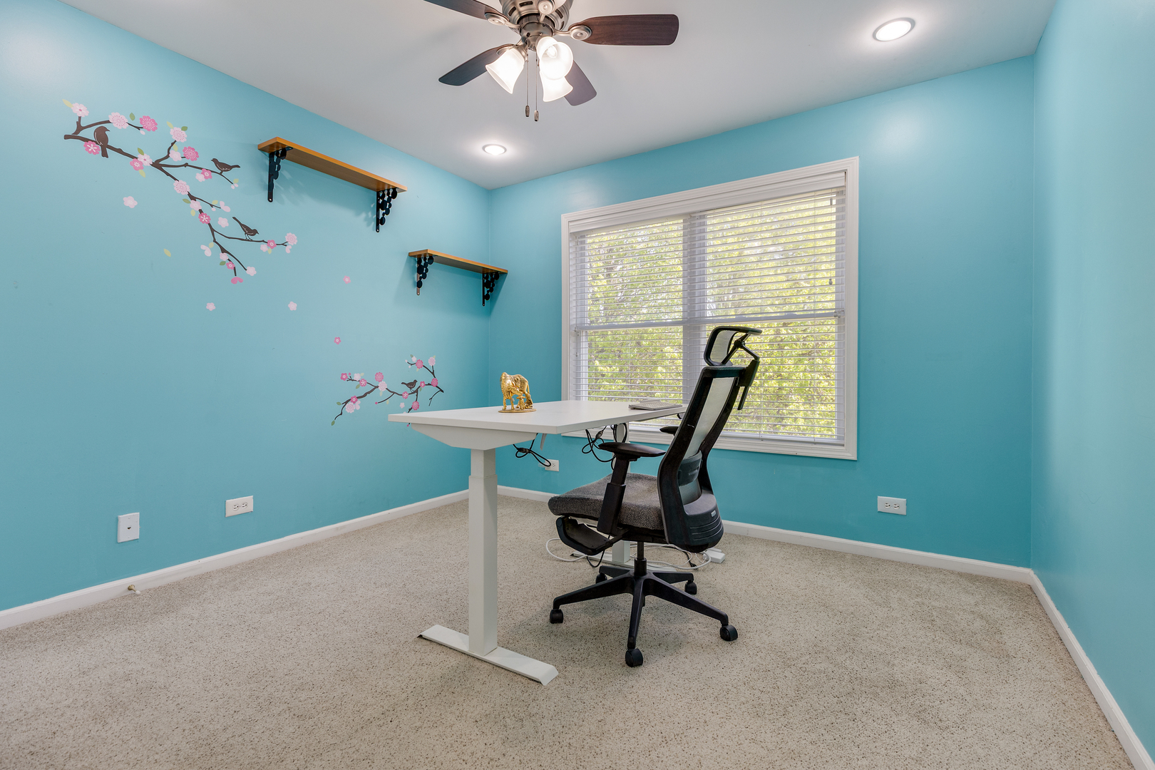 2575 Adamsway Drive Aurora, IL 60502 - Photo 19 of 30 a workspace with chandelier fan and a window