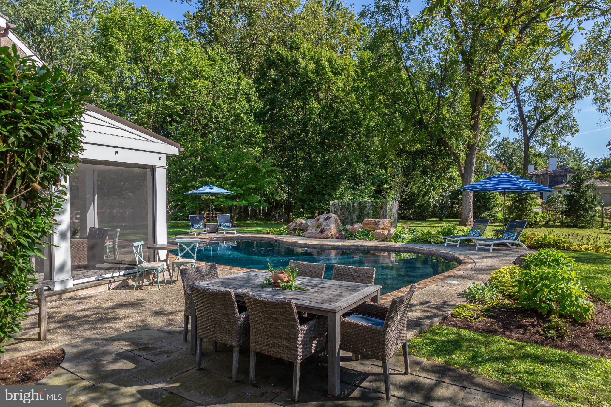 15 Rabbit Run Road Malvern, PA 19355 - Photo 9 of 55 Rear Patio and Gorgeous Pool Area